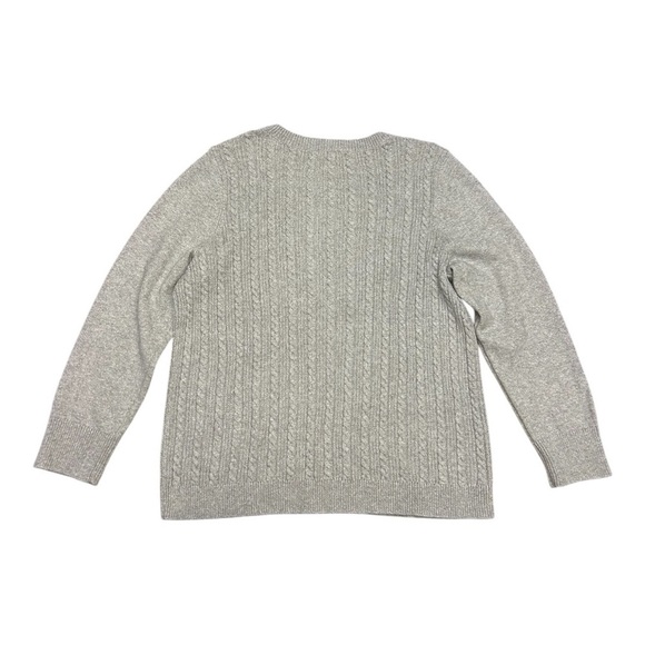 Talbots Plus Metallic Allover Cable Knit Crewneck Sweater - Picture 7 of 10